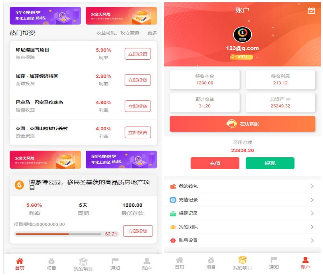 新UI多语言投资理财系统/海外基金虚拟币投资返利源码/前端VUE-高山源码