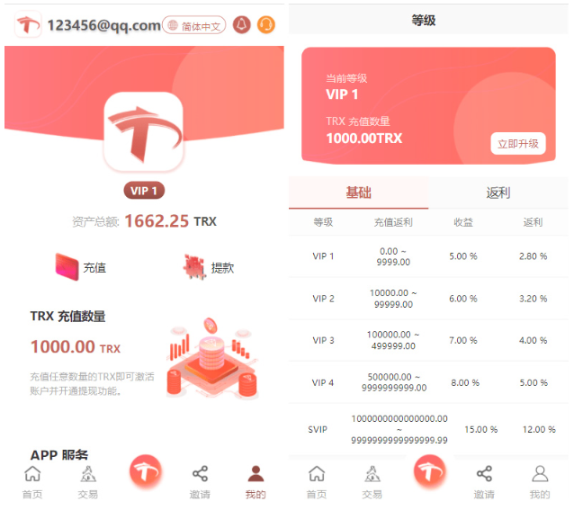 uniapp版多语言TRX系统源码/TRX理财系统/虚拟币挖矿源码-高山源码
