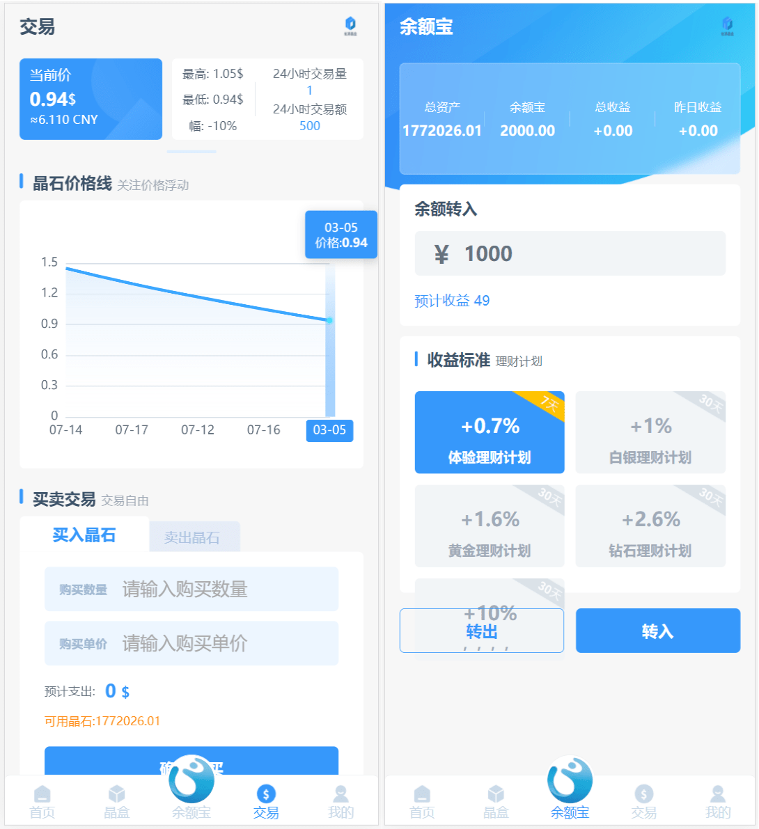 图片[3]-全新ui矿机系统/区块链云算力矿机/余额宝理财/虚拟币交易市场-高山源码
