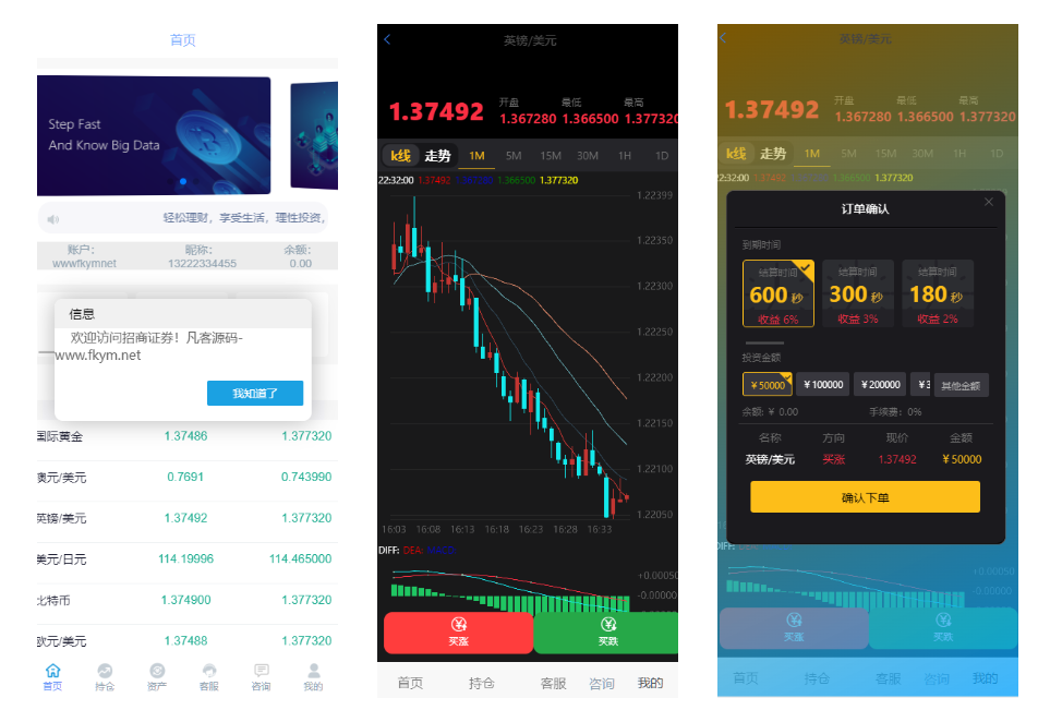 外汇微交易系统/投资理财源码/现货交易系统/涨跌理财源码-高山源码