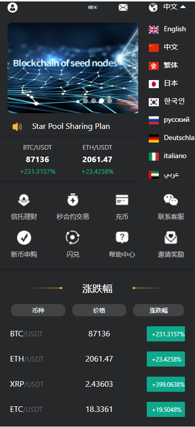 图片[5]-9多语言交易所系统/币币交易/秒合约交易/合约交易/锁仓挖矿/信托理财/新币申购/闪兑/黑白双色主题二开版-高山源码