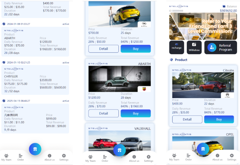 STELLANTIS海外汽车产品投资理财系统/前端html+后端PHP-高山源码